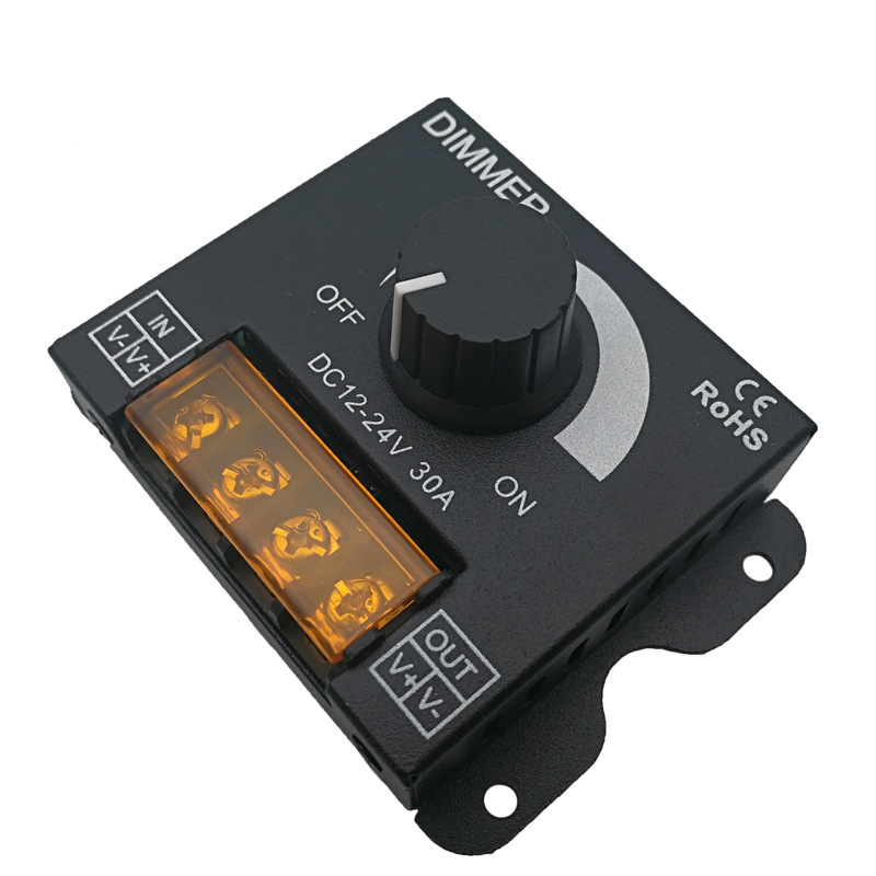 12v 24v Led Dimmer Switch 30a 360w Regulator Adjustable Controller Soft Stable Pwm Digital Dimming For Led Light Bar Led Dimmer Black