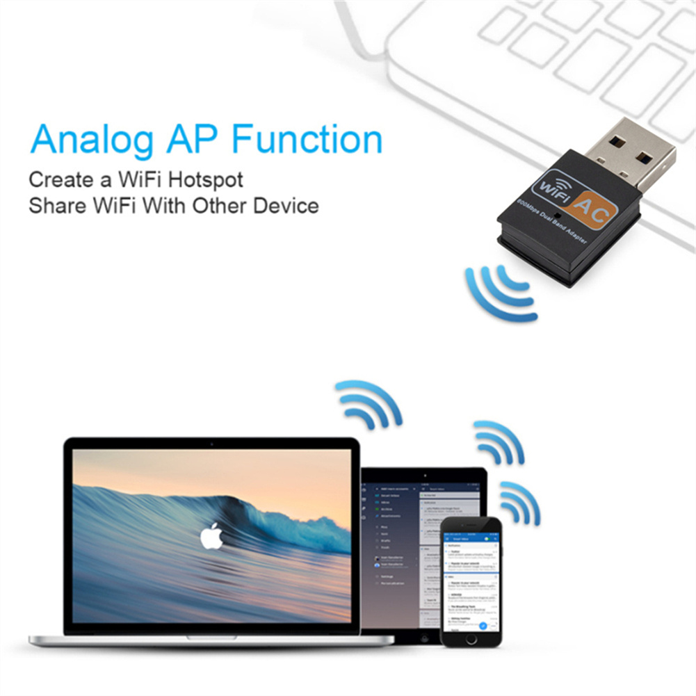 Usb Wifi Adapter 600mbps 2.4ghz 5ghz Wifi Antenna Dual Band 802.11b/n/g/ac Mini Wireless Network Card Receiver black