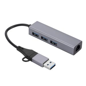 Usb 3.0 Hub Gigabit Ethernet Type-c to Network Adapter Usb-c to Rj45 Lan Port