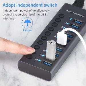 Usb 3.0 Hub 11-port Hub Docking Station with Independent Switch Usb Splitter
