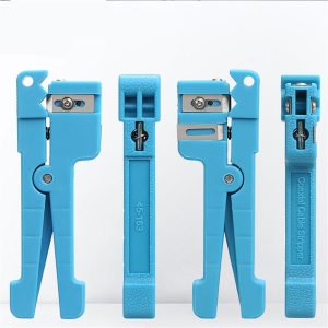 Fiber Optic Stripper Fiberglass Jacket Sheath Stripper Tool Adjustable Blades Cutter Slitter For CB Antenna Cables blue 45-163