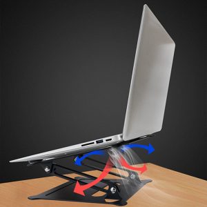 Adjustable Folding Laptops  Stand Aluminum Bracket Notebook Support Portable Riser Accessories Holder Rose gold