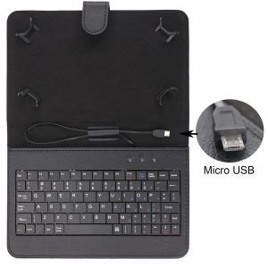 Universal Tablet Case With Keyboard Stand Function Travel Portable Sleeve Removable Keyboard Cover PU Leather Keyboard Folio Case Cover Compatible