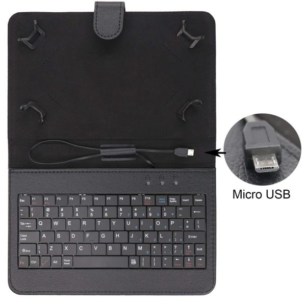 Universal Tablet Case With Keyboard Stand Function Travel Portable Sleeve Removable Keyboard Cover PU Leather Keyboard Folio Case Cover Compatible