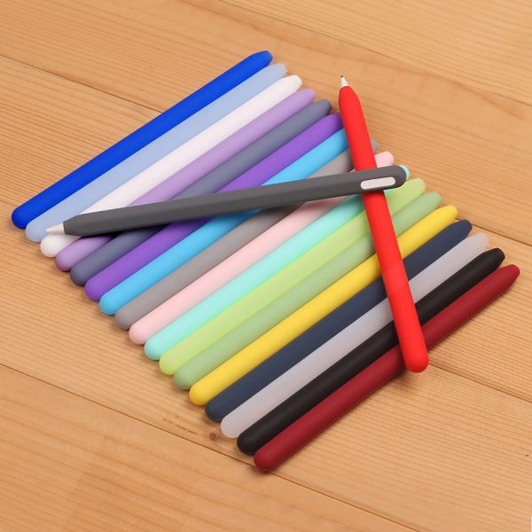 Silicone Case Compatible For Ipencil 2nd Generation Anti-lost Anti-scratch Protective Cover Sleeve Pencil Cap Matcha green