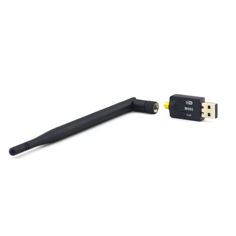 300mbps 5dbi Usb Wifi Adapter Mini Dongle External Wireless Lan Network Card Compatible For Win 7 8 10 Pc Computer black