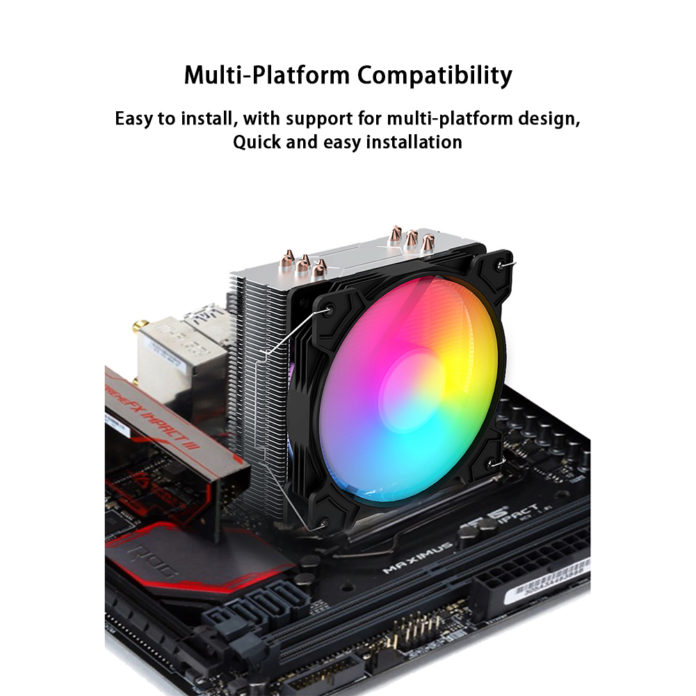 CPU Air Cooler 6 Heat Pipe Mute External Light-emitting 12cmcpu Cooling Fan