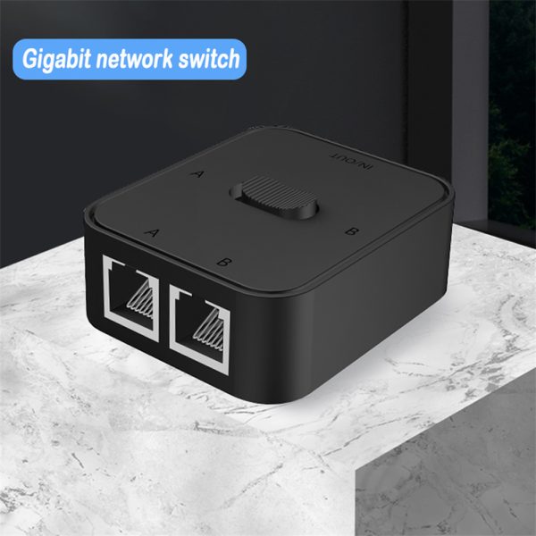 2 Port Rj45 Cat6 Lan Hub Network Switch Box Selector 2 In 1 Out 1 In 2 Out Ethernet Cable Splitter Connector For Laptop White