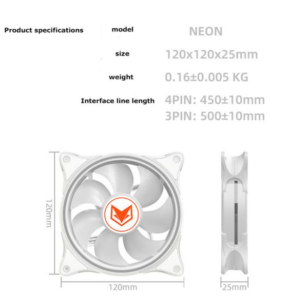 120mm RGB ARGB Fan Cooler PWM 4PIN 5V 3PIN Ventilator Hydraulic Bearings PC Computer Cooling Case Radiator White