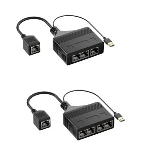 Rj45 Network Splitter Adapter Rj45 Female 1 To 3/1 To 4 100mbps High Speed Internet Splitter USB Powered female 1 to 4