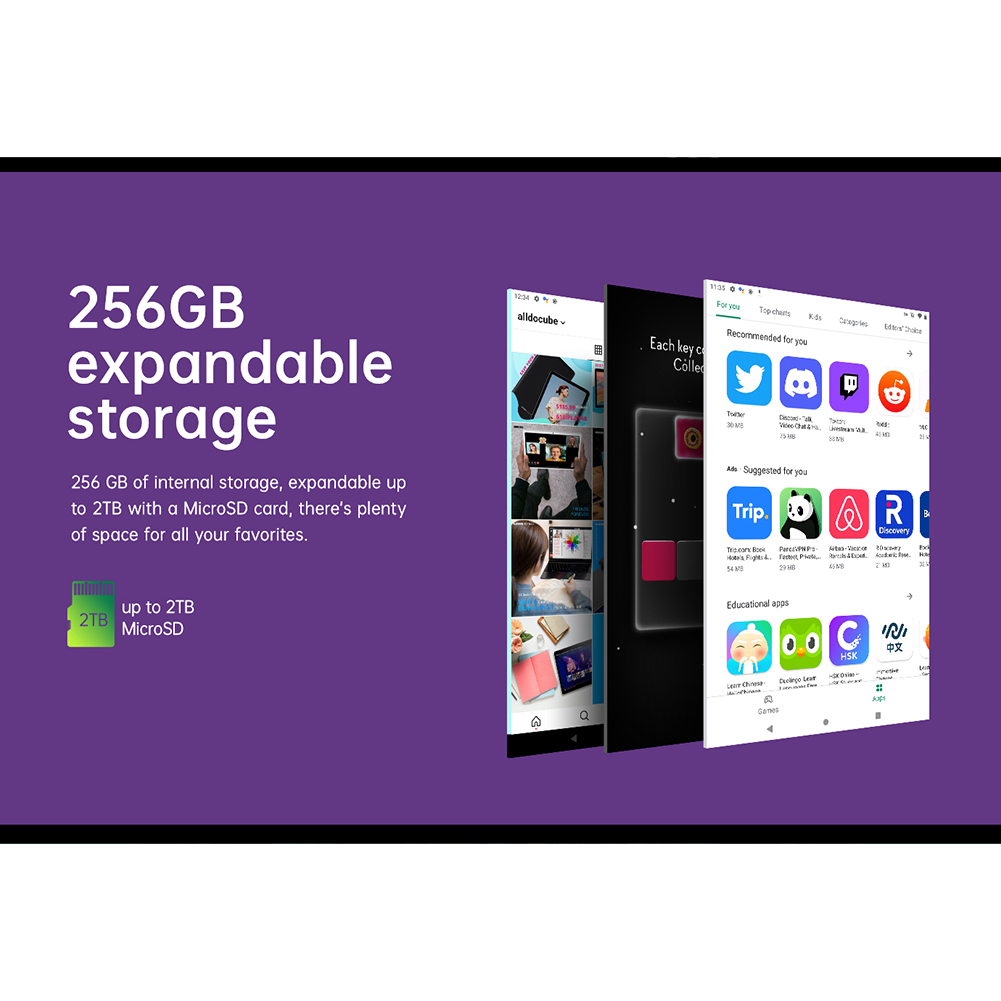 2k Full Screen Cube Iplay40 Pro Tablet 8gb Ram + 256gb Storage Space 10.4-inch 2000x1200 Bluetooth-compatible 5.0 Full Hd Display Gaming Tablet Black standard