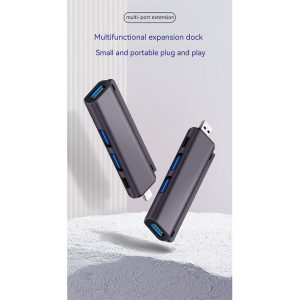 Type-c / Usb Expansion Dock Multi 4-port Hub Splitter 4-in-1 Otg Expansion Hub 5gbps With Dust Cover black USB