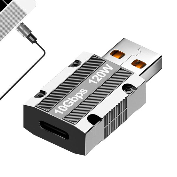 Type-c To Usb Adapter Connector 120w Fast Charging 10gbps Transmission Converter For Hubs Tablets Phones type-c female to USB male