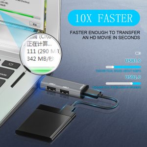 Usb 3.0 Hub Splitter 3-in-1 Computer Hub Extensions Multi-port Usb Adapter
