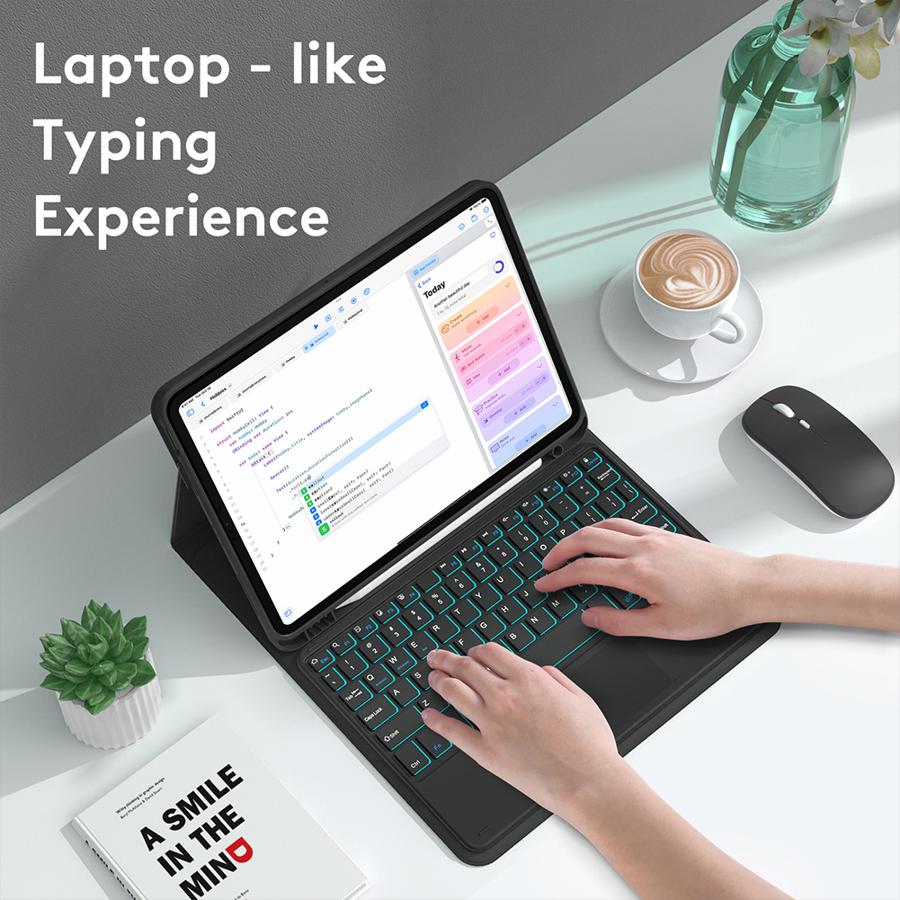Bluetooth Keyboard Colorful Backlight Touch Control Smart Keyboard