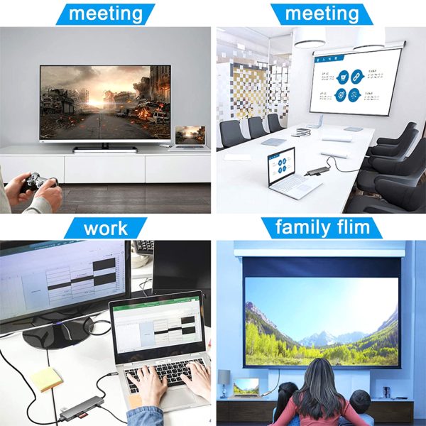 9-in-1 Adapter Cable Metal Usb C Hub Dual Display Pd Charging Type C Adapter