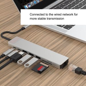 8-in-1 Usb  C  Hub Type C 3.1 To 4k Hdmi Adapter
