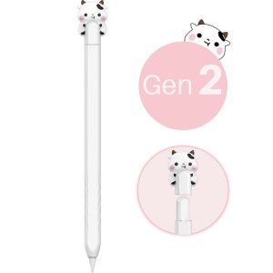 Portable Soft Silicone Cartoon Pencil Case Capacitive Pen Protective Sleeve Compatible For Ipencil Second Generation Pen pink