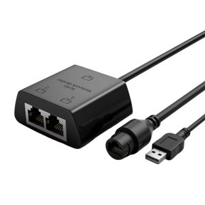 Ethernet Splitter 1 To 2 Cat6 RJ45 Network Extension Connector With USB Power Cable