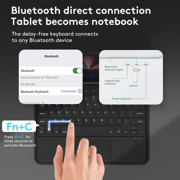 Bluetooth Keyboard with Protective Leather Case Set for iPad Pro11 Air5