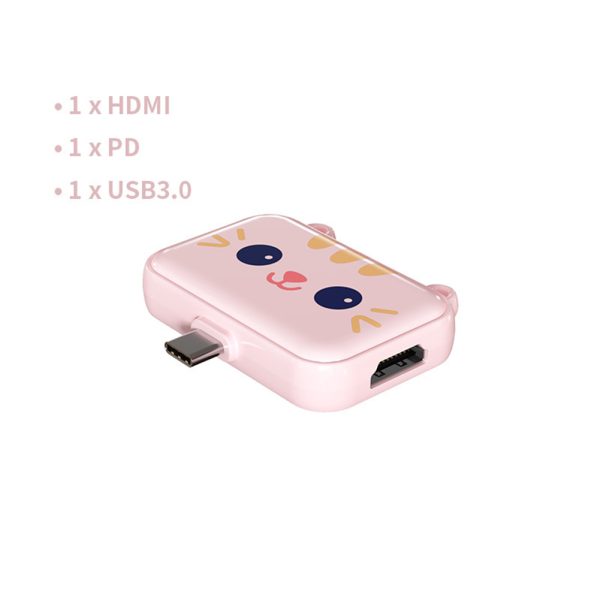 3-In-1 Usb Hub Usb3.1 Type-c Docking Station Plug-play Multi Splitter Adapter Dock