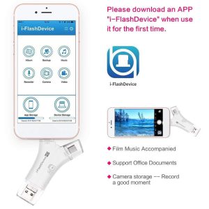 4-in-1 Otg Card Reader Universal Multi-functional Mobile Phone Tf Sd Camera Multi Interface Card Reader (with App) White with APP