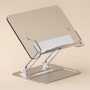 Book Stand For Reading Height Adjustable Book Holder Hands Free Folding Reading Stand Aluminium Alloy Base For Displaying Cookbook Sheet Music Laptop Silver (wood grain aluminum
