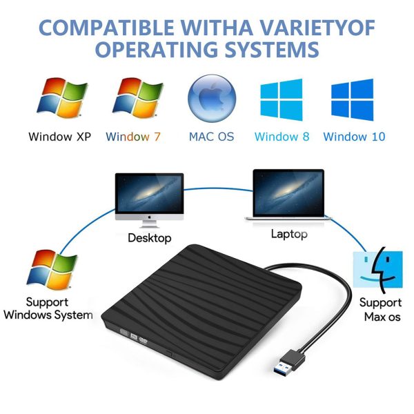 Usb 3.0 Type-c Ultra-thin External Dvd Recorder Portable High-speed Reading Player Desktop Notebook Universal black