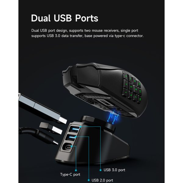 Wireless Mouse Charger for G403 G502 X Plus G703 G903 / Gpw1/2 Dock Station